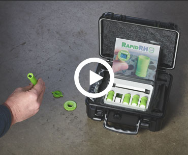 Watch the video to learn how to easily use the Rapid RH and perform a moisture test