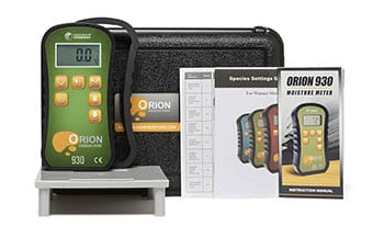Orion 930 Packaging Orion 930 Moisture Meter with Plastic Case and Calibrator Platform